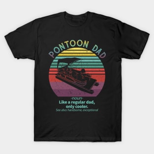 Pontoon Dad Boat Captain Funny Fathers Day Boating T-Shirt